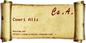 Cseri Aliz névjegykártya